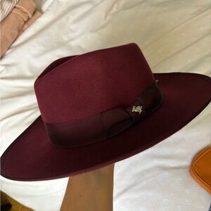 Peter Grimm Burgundy Wide Brim Wool Hat
